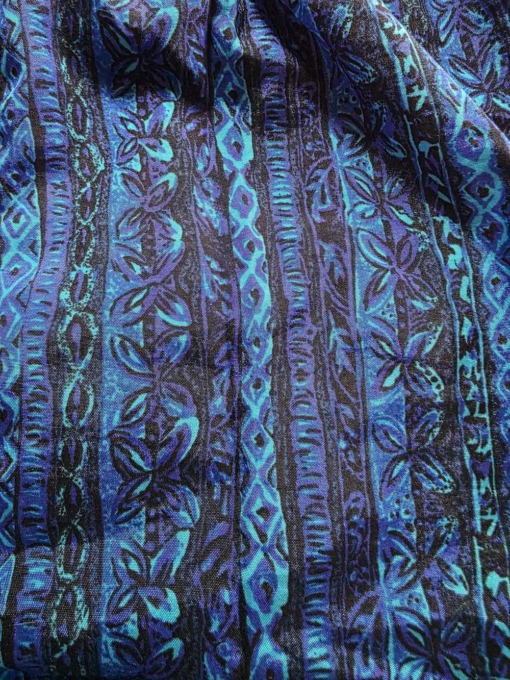 Vintage 90s Sport Swim Trunks Men's Blue Tribal Hawaiian Print Mesh Lined NWT M